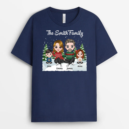 1415AUK2 personalised christmas for family t shirt