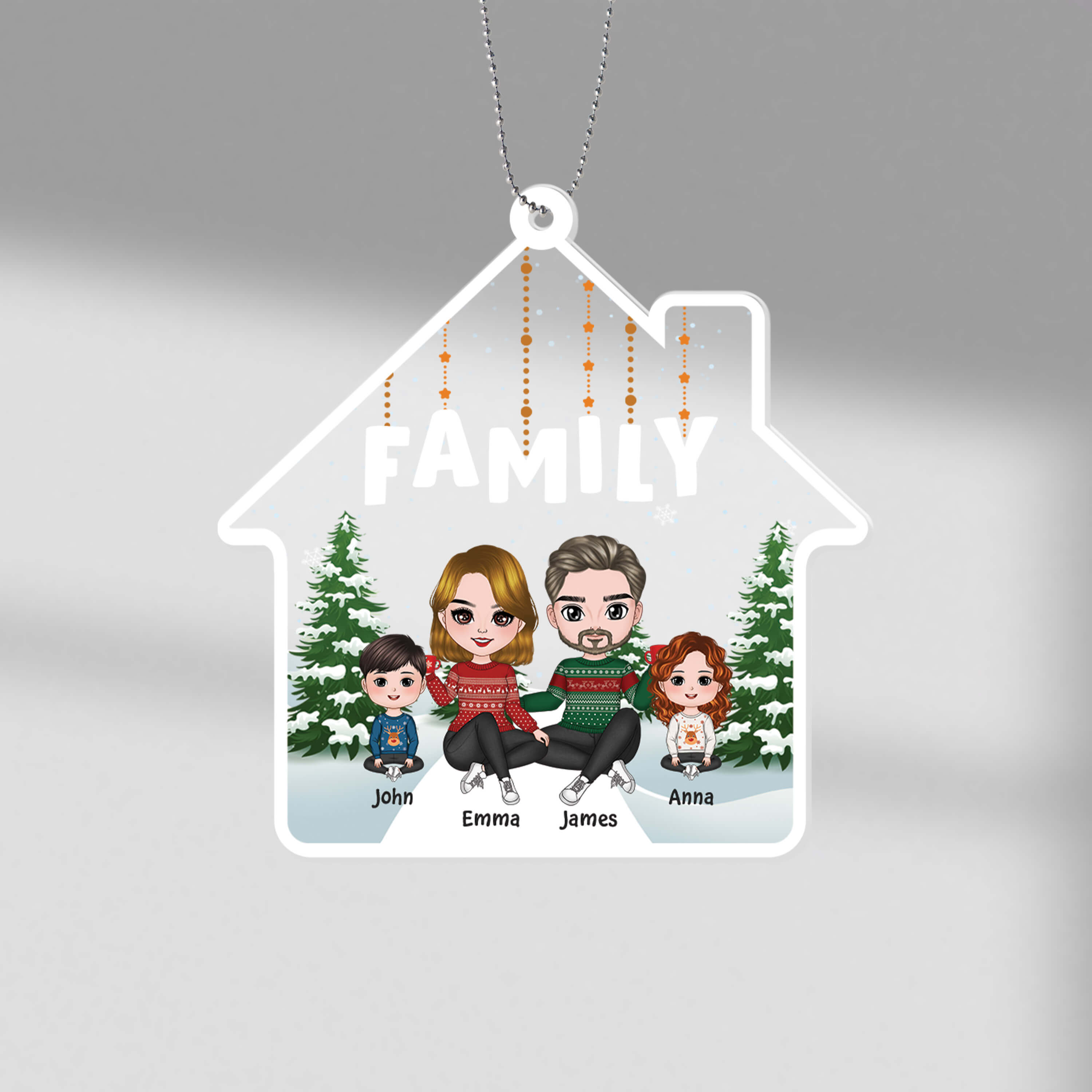 1415OUK1 personalised family for christmas ornament
