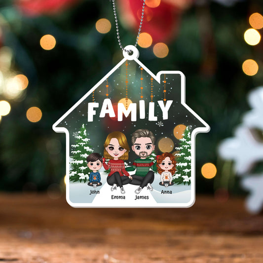 1415OUK2 personalised family for christmas ornament