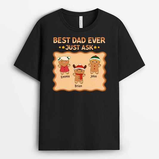 1417AUK1 personalised the best dad ever t shirt