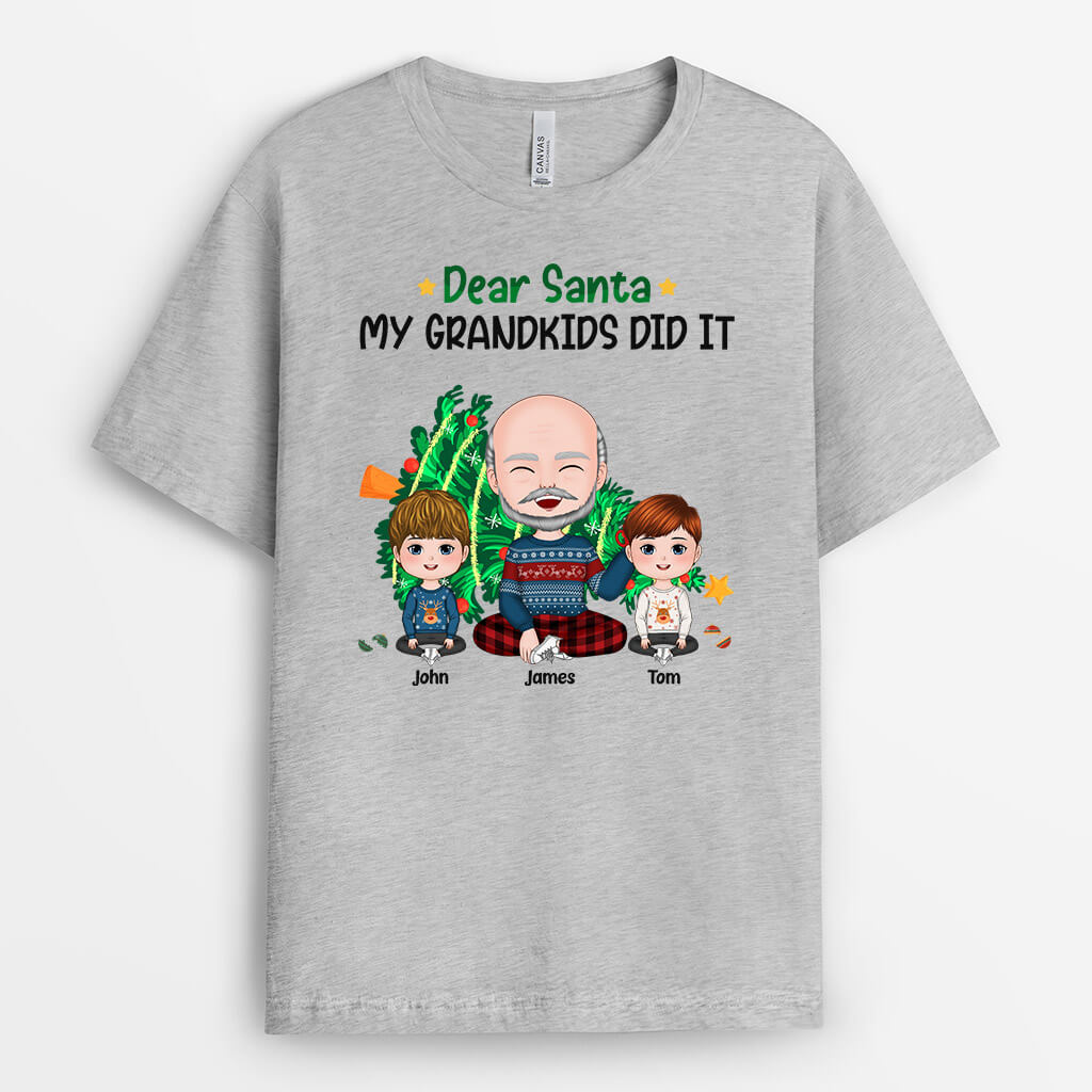 1419AUK2 personalised dear santa my son did it t shirt