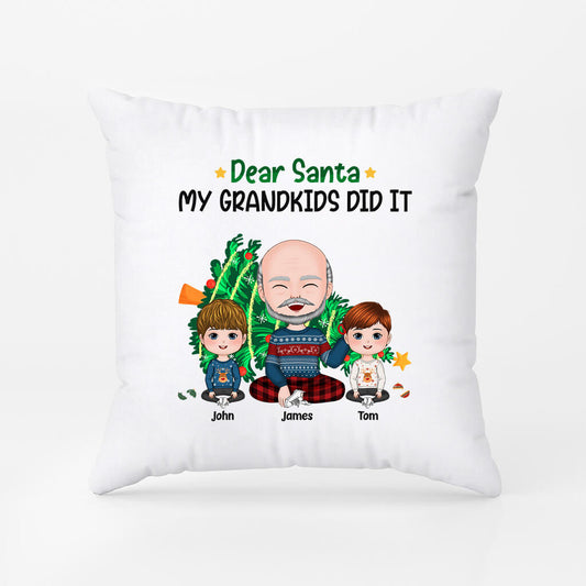 1419PUK2 personalised dear santa my son did it pillow