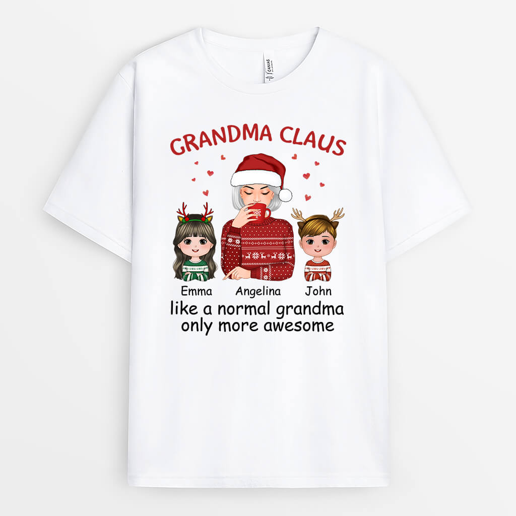 1421AUK1 personalised like a normal mummy christmas t shirt