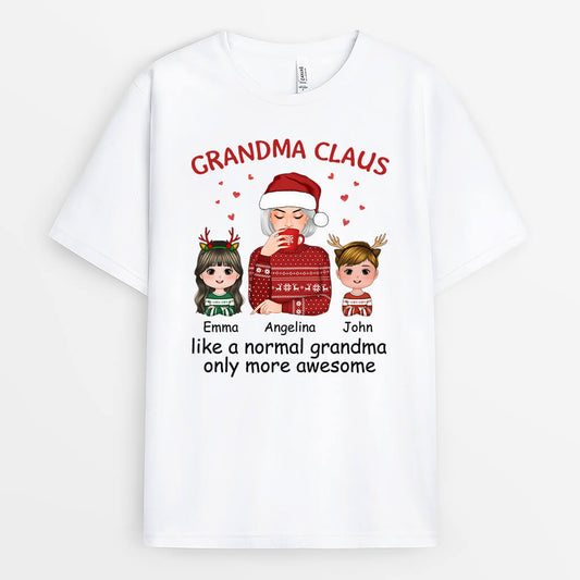 1421AUK1 personalised like a normal mummy christmas t shirt