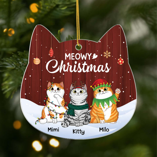1425OUS1 personalized meowy christmas ornament