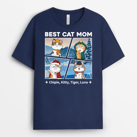 1426AUK2 personalised best cat dad t shirt