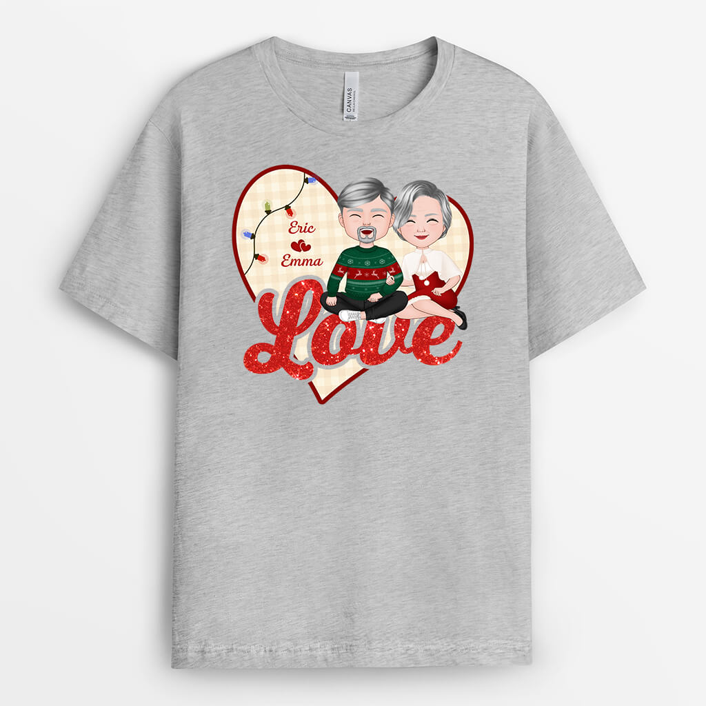 1433AUK2 personalised love in christmas t shirt