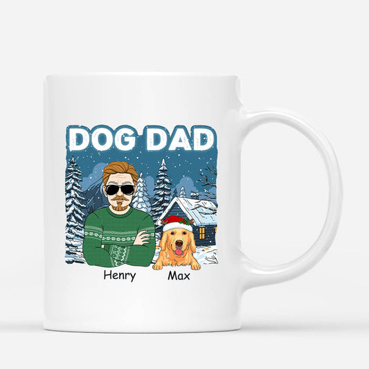 1437MUK1 personalised dog dad christmas mug