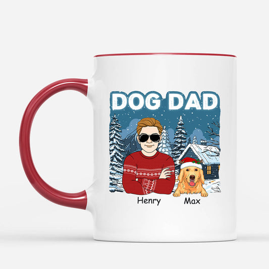 1437MUK2 personalised dog dad christmas mug