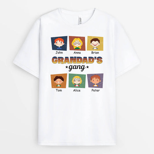 1439AUK1 personalised best grandpas gang t shirt