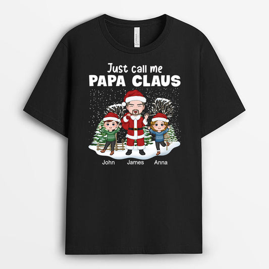 1440AUK1 personalised just call me papa t shirt