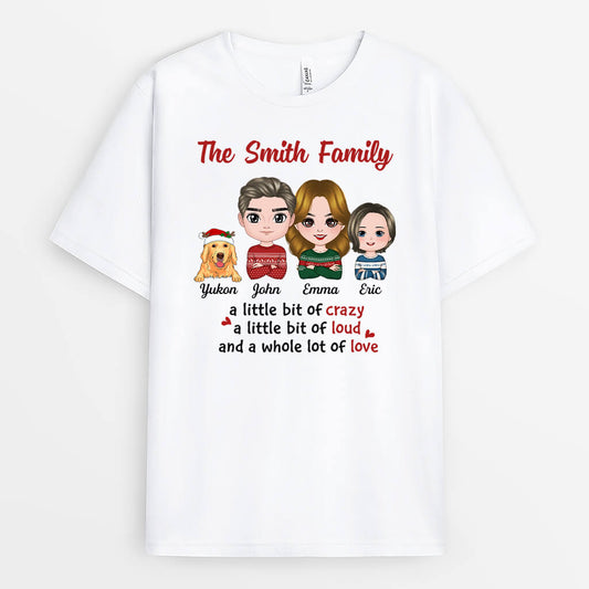1443AUK1 personalised a lot of love family t shirt