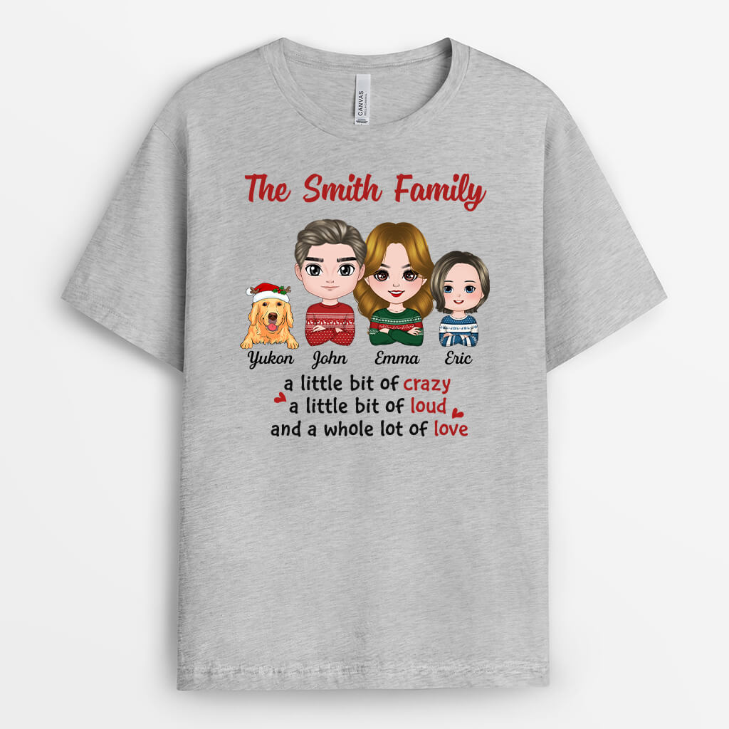 1443AUK2 personalised a lot of love family t shirt