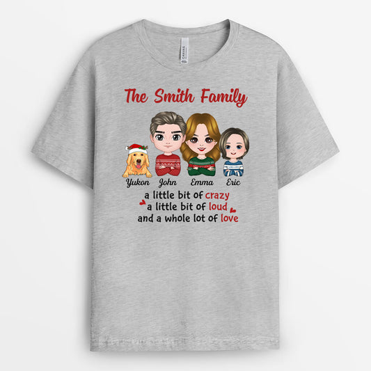 1443AUK2 personalised a lot of love family t shirt