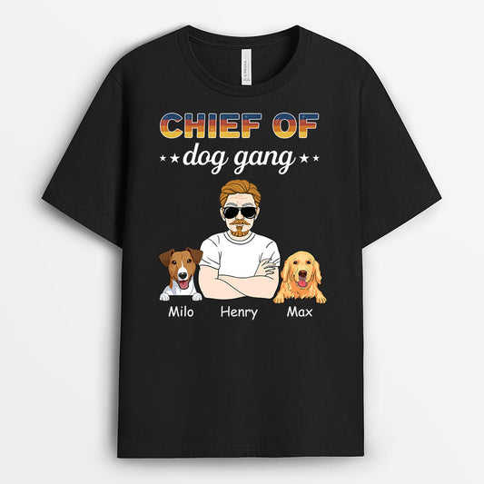 1449AUK1 personalised chief of dog gang t shirt