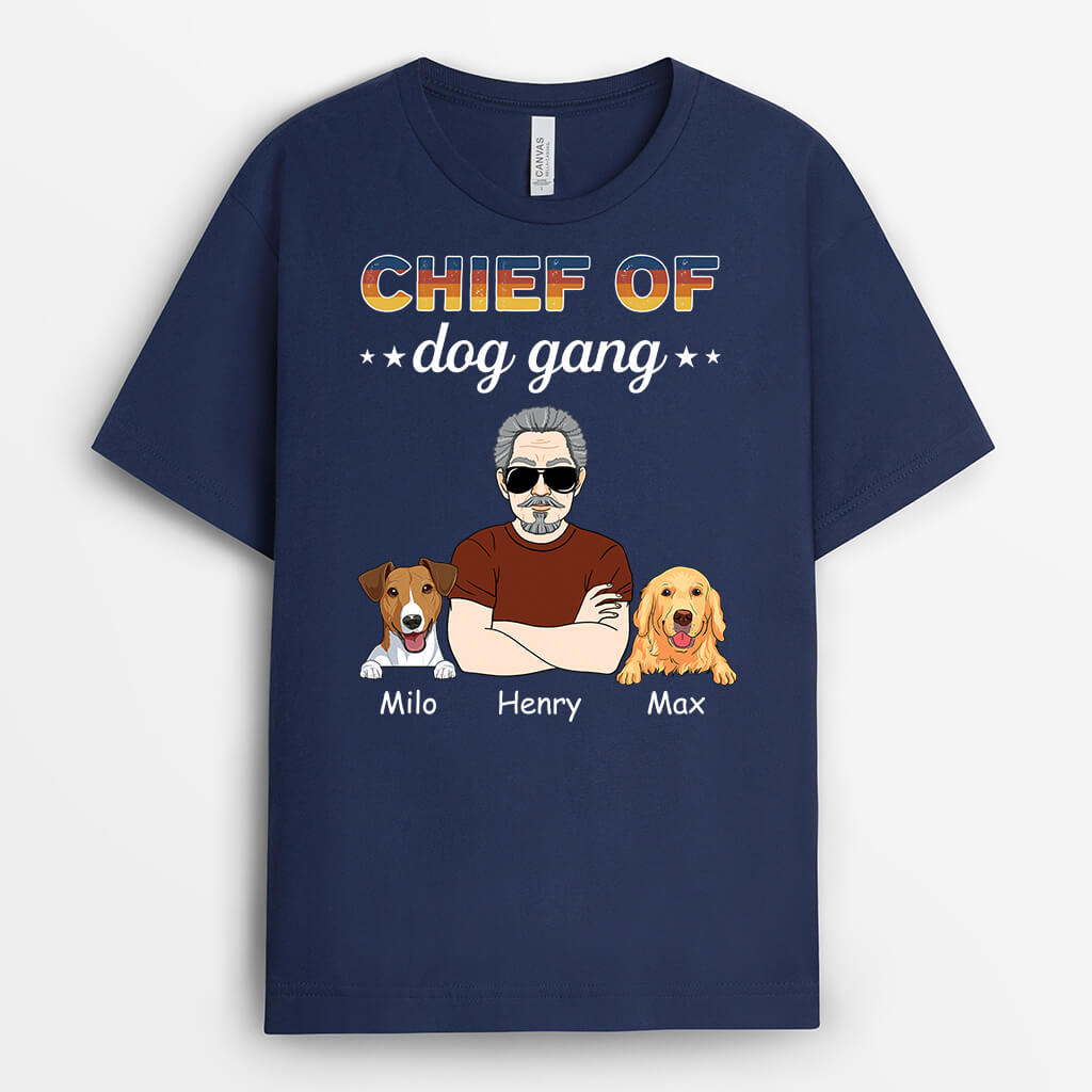 1449AUK2 personalised chief of dog gang t shirt