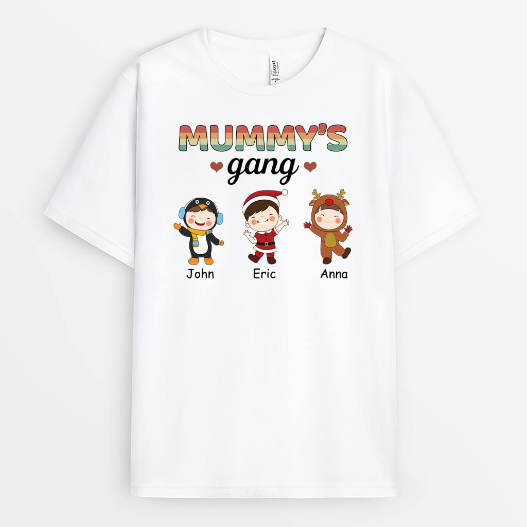 1457AUK1 personalised mummys gang t shirt