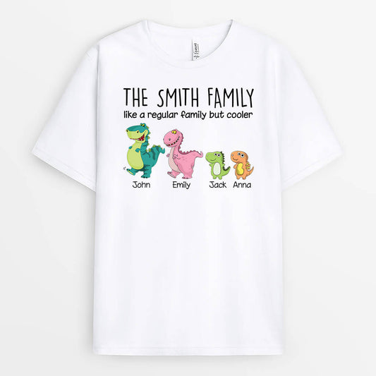 1459AUK2 personalised dinosaur family t shirt