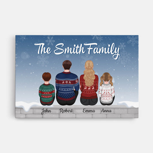 1464CUK1 personalised the smith family christmas canvas