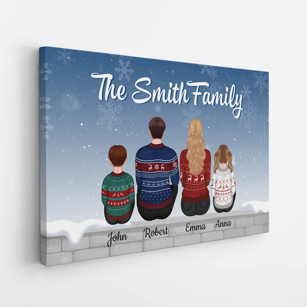1464CUK2 personalised the smith family christmas canvas