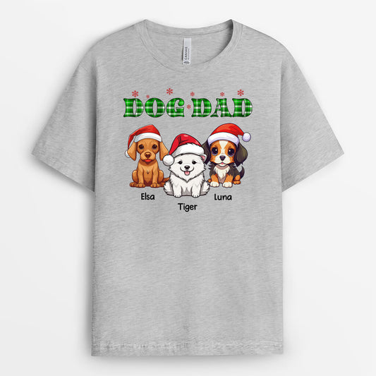 1468AUK2 personalised xmas dog mum dog dad t shirt