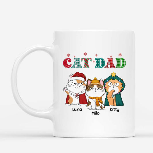 1468MUS1 personalized cat mom cat dad snowflake mug