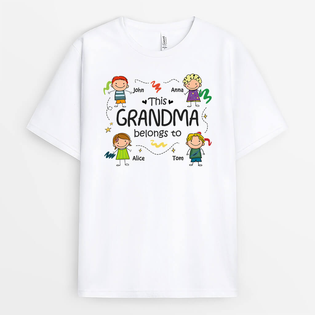 1469AUK1 personalised this grandma belongs to t shirt
