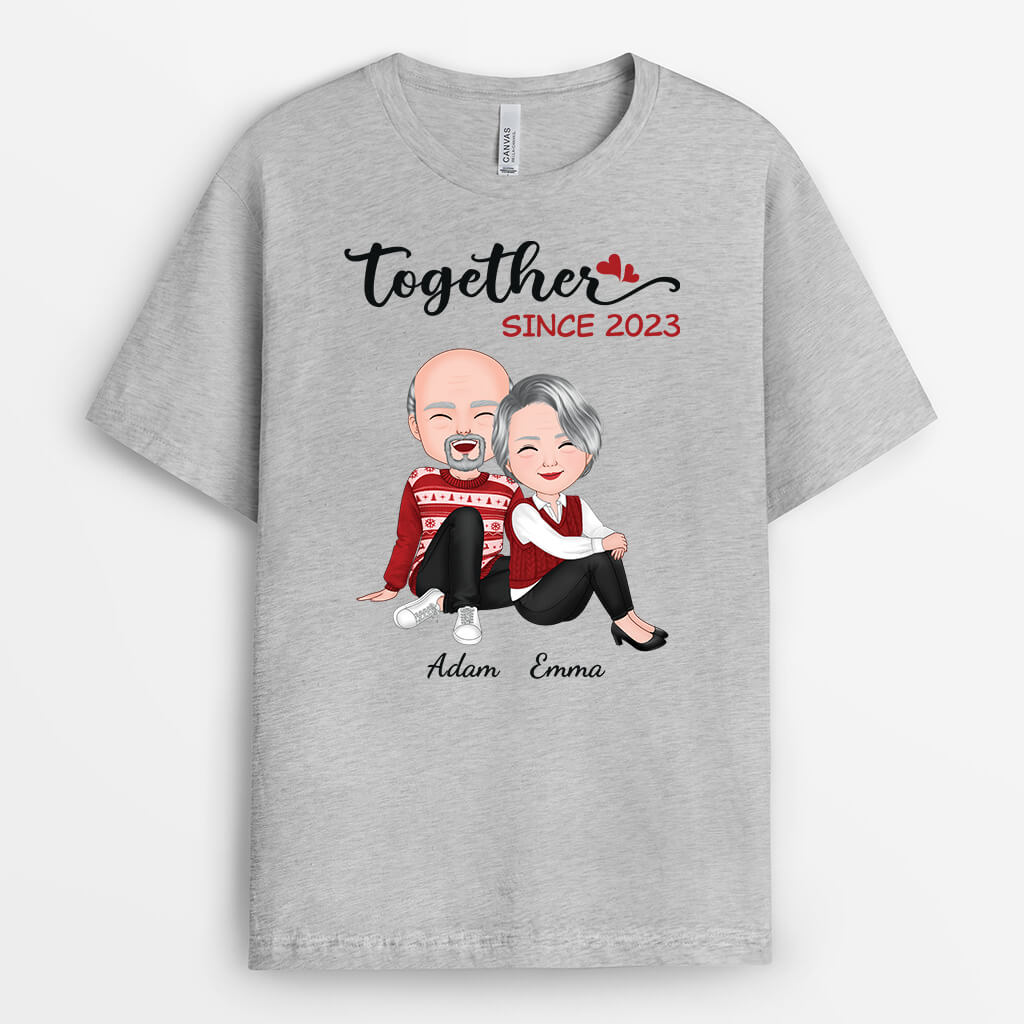 1470AUK2 personalised christmas together since t shirt