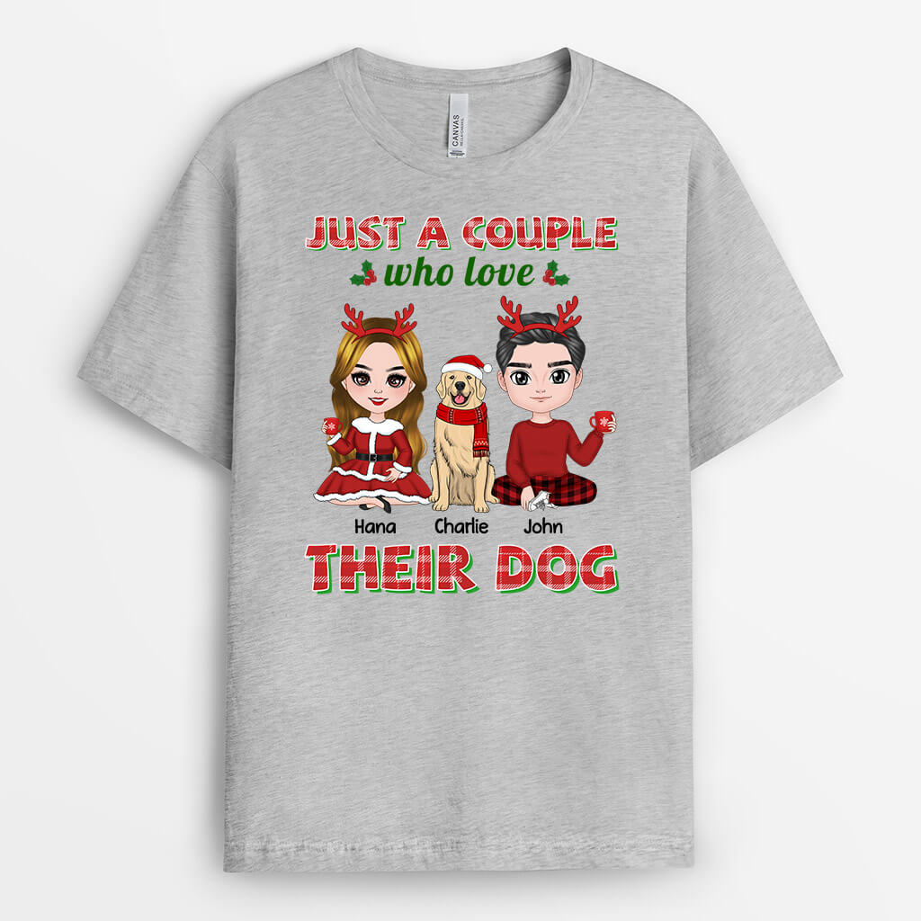 1471AUK2 personalised just a couple who love their dog t shirt