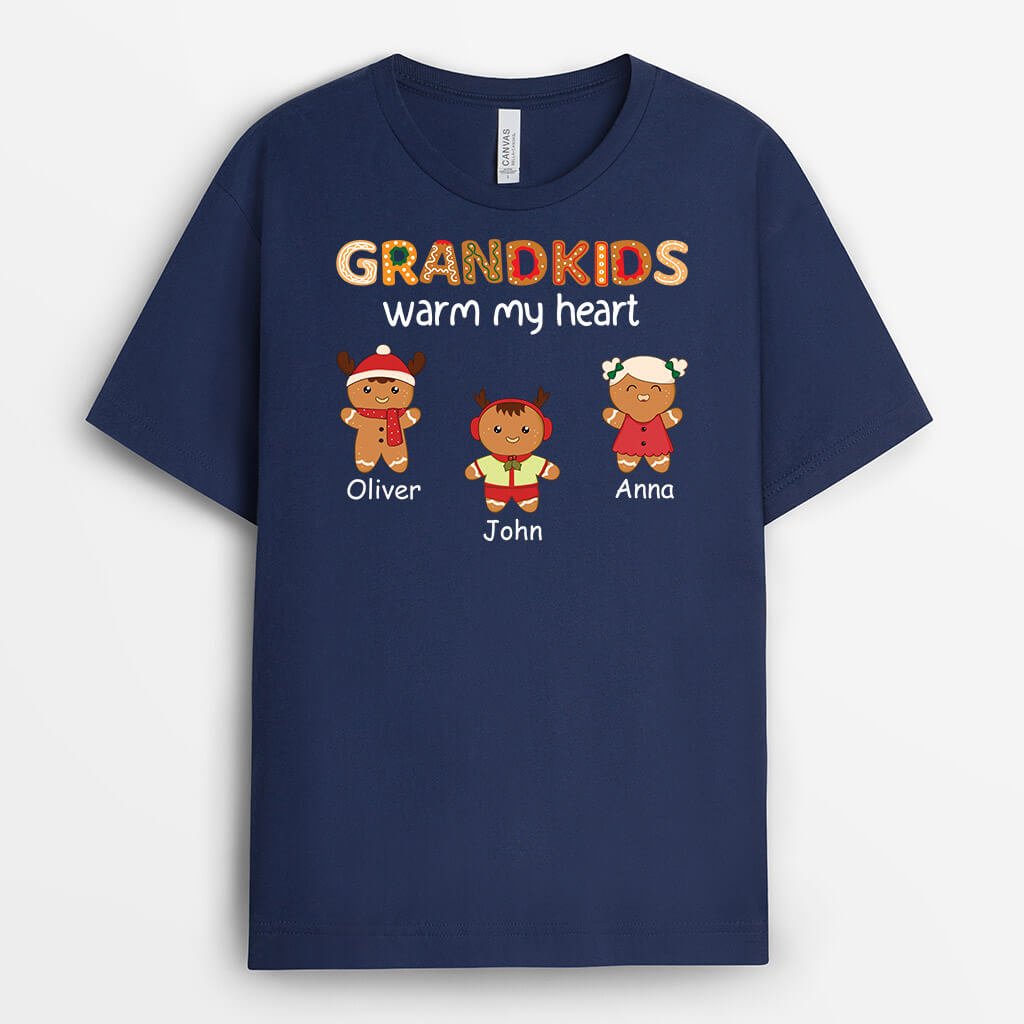 1472AUK2 personalised grandkids warm my heart t shirt