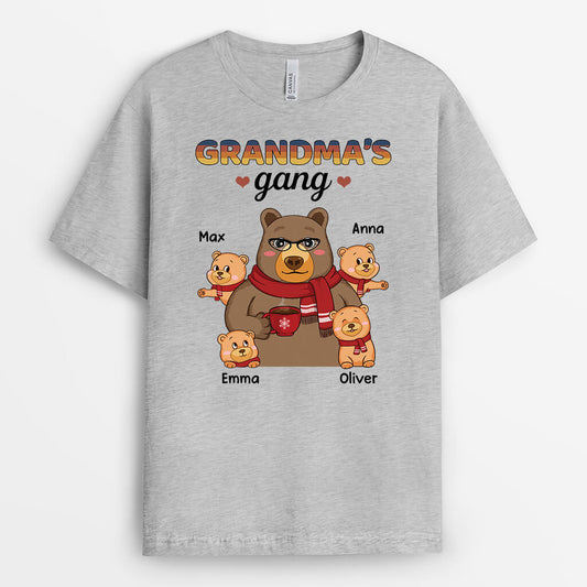 1479AUK1 personalised grandmas gang grandma bear t shirt