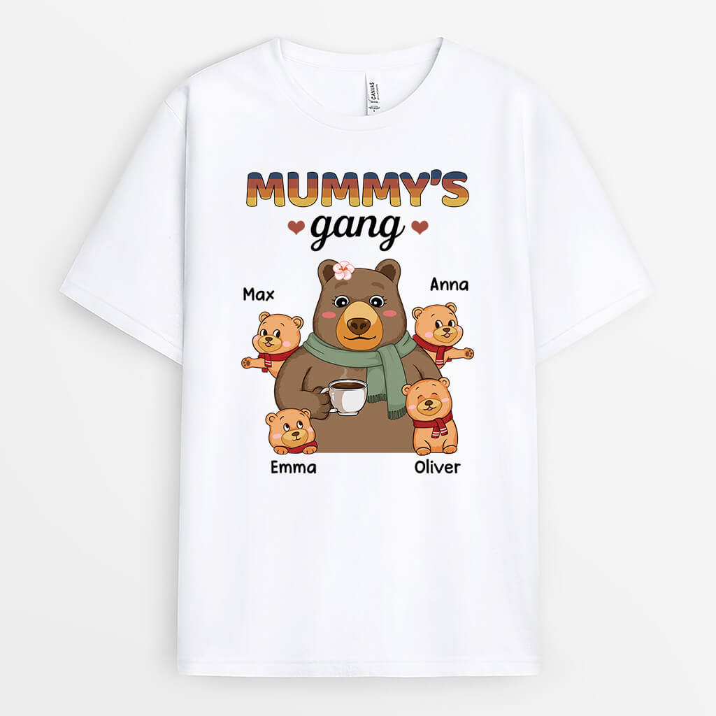 1479AUK2 personalised grandmas gang grandma bear t shirt