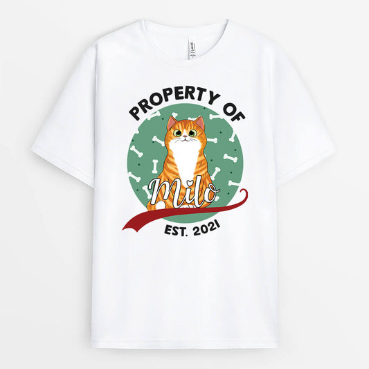 1483AUK1 personalised cat property t shirt