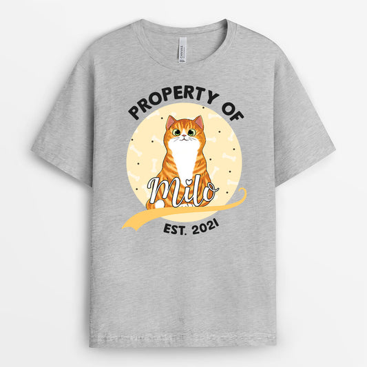 1483AUK2 personalised cat property t shirt