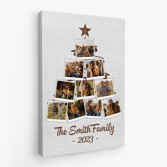 1490CUK1 personalised family christmas tree canvas