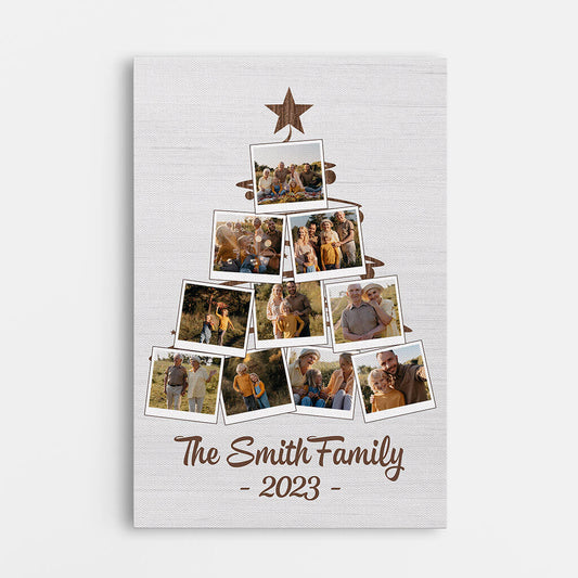 1490CUK2 personalised family christmas tree canvas