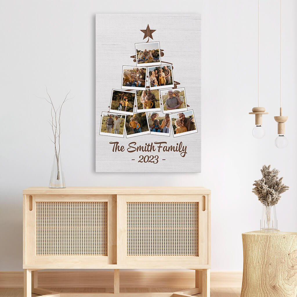 1490CUK3 personalised family christmas tree canvas