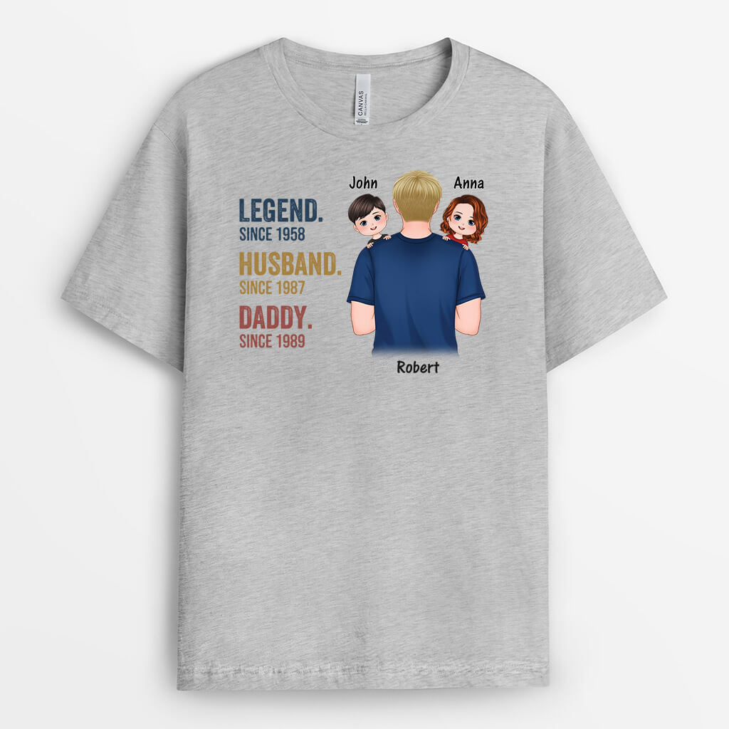 1491AUK1 personalised legend husband daddy grandpa t shirt