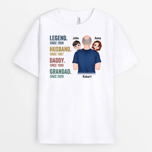 1491AUK2 personalised legend husband daddy grandpa t shirt