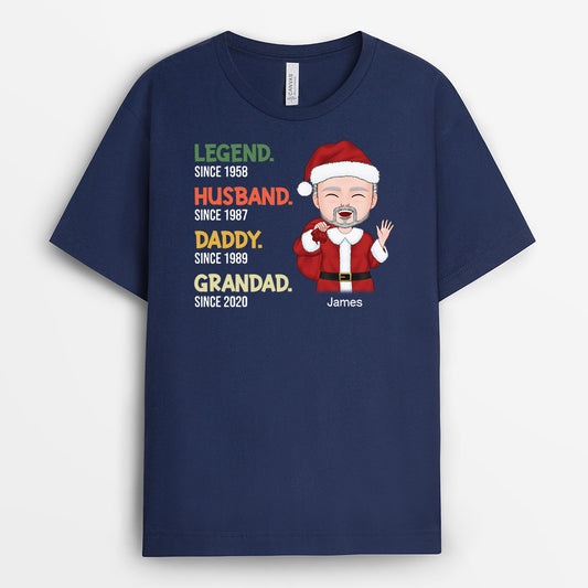 1492AUK2 personalised christmas legend husband daddy grandpa t shirt
