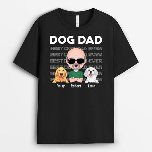 1497AUK1 personalised best dog dad ever t shirt