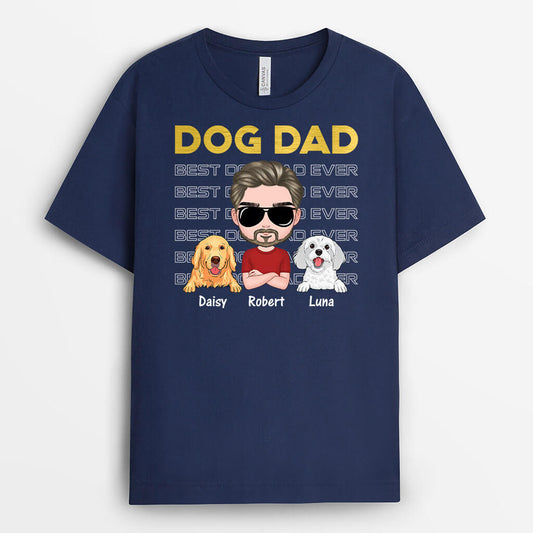 1497AUK2 personalised best dog dad ever t shirt