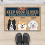 1502DUK2 personalised keep door closed dogs door mat