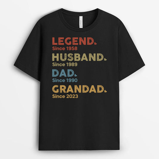 1503AUK1 personalised legend husband dad and papa since t shirt