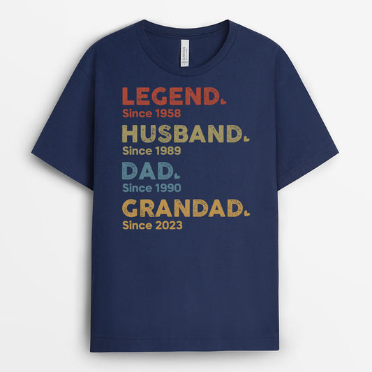 1503AUK2 personalised legend husband dad and papa since t shirt