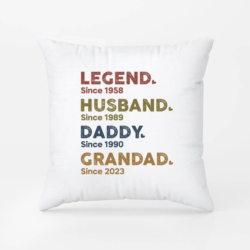 1503PUK1 legend husband daddy grandad since pillow  personal gifts for men