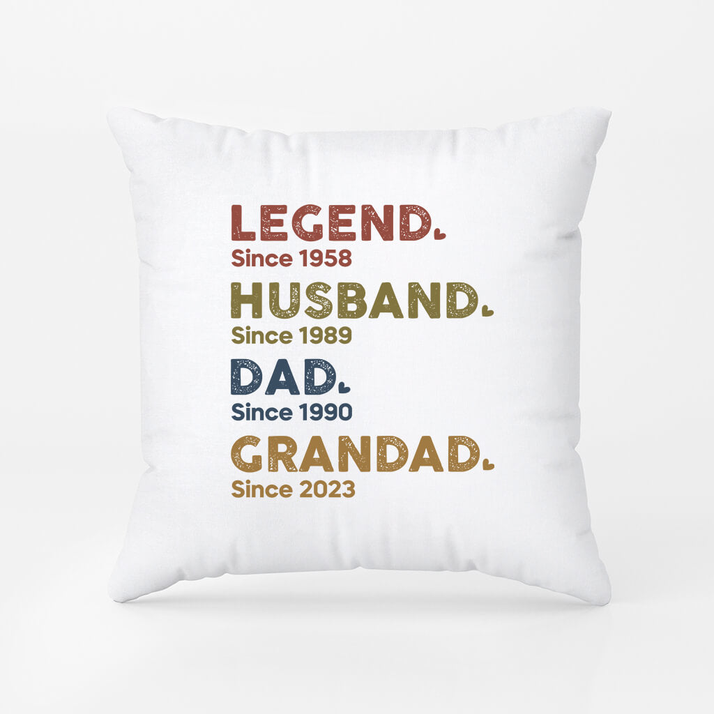 1503PUK2 legend husband daddy grandad since pillow  personal gifts for men