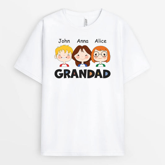 1504AUK1 personalised grandpa and grandkids t shirt