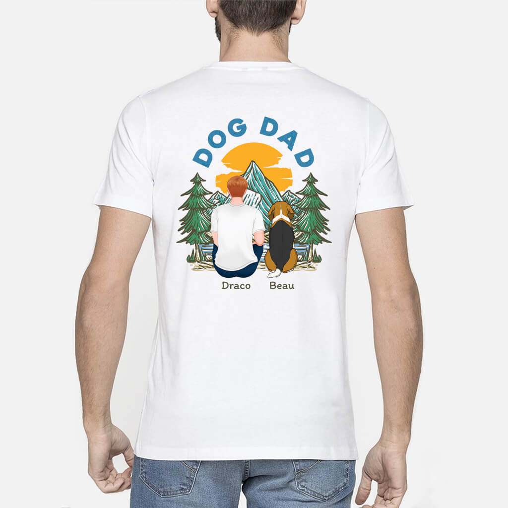 1510AUK2 personalised dog dad tree back t shirt