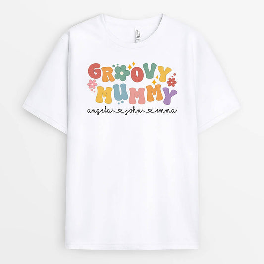 1518AUK1 personalised groovy mama t shirt